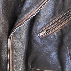 Brown leather jacket